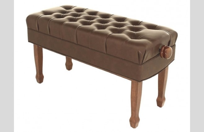 Steinhoven FS504PW "Concerto" Polished Walnut Adjustable Height Duet Piano Stool - Image 1